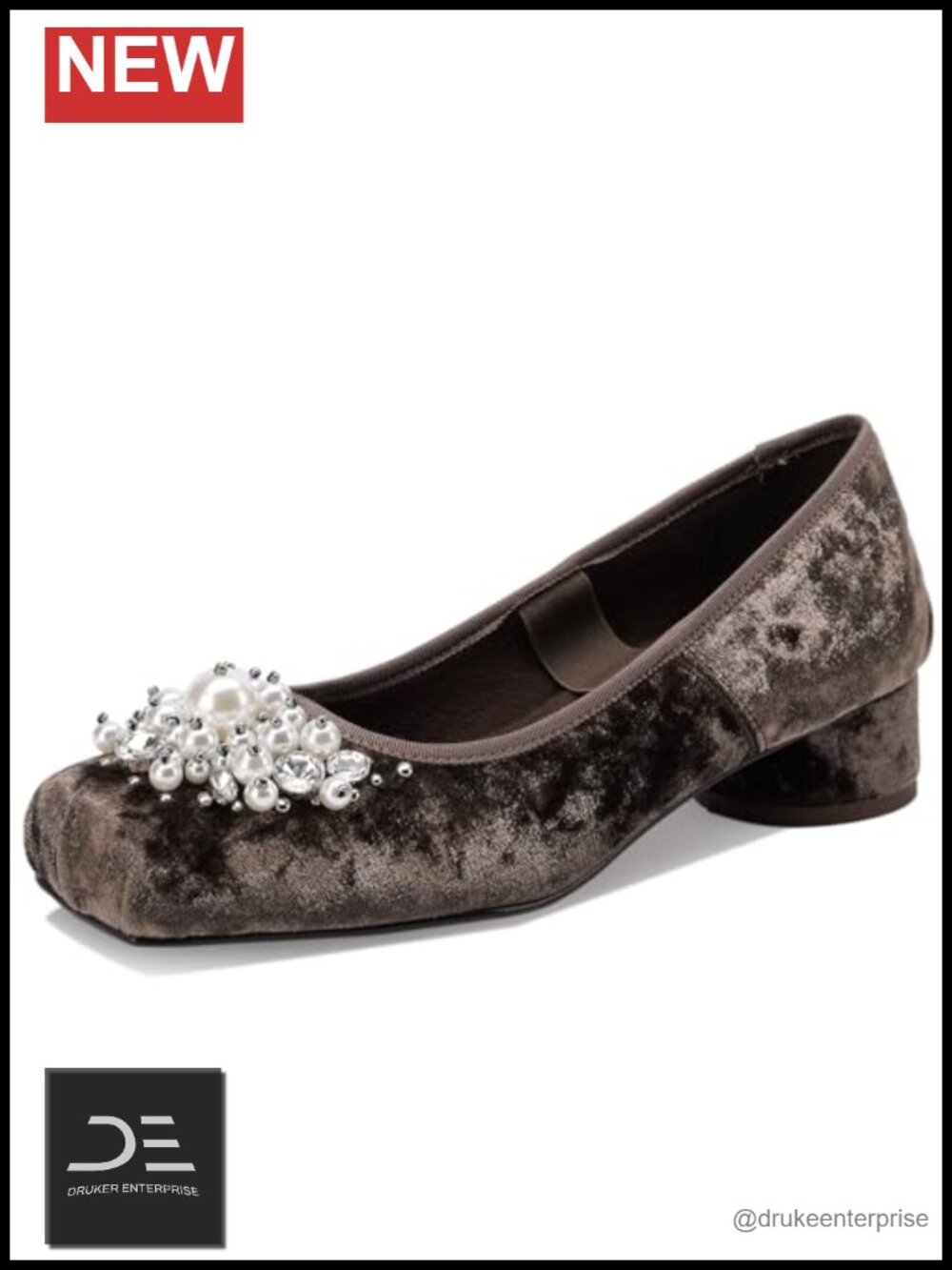 Faux Suede Mary Jane Pumps Square Toe Low Block Heel Dressy Slip On